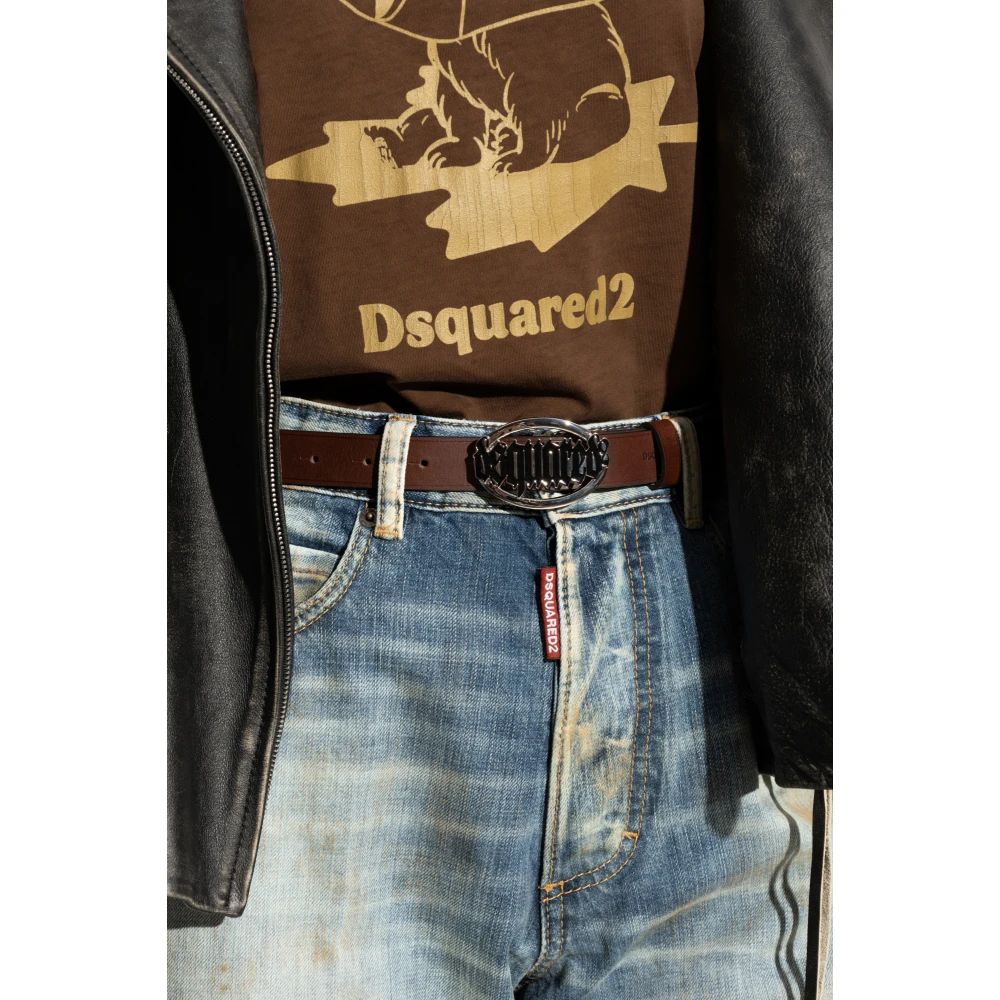 Dsquared2 Leren riem Brown Dames