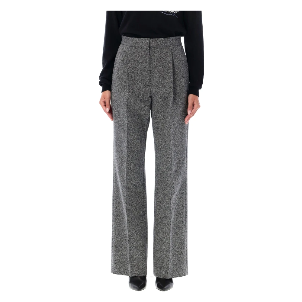 Msgm Zwarte Op Maat Gemaakte Wollen Broek Aw24 Gray Dames