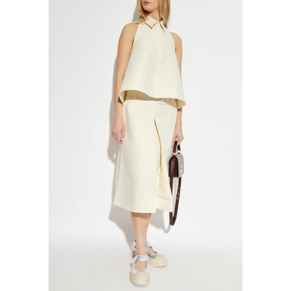 Marni Katoenen rok met riem Beige Dames