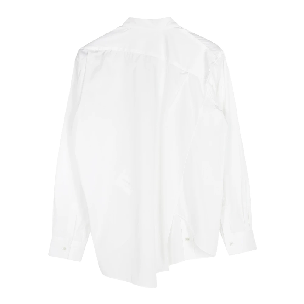 Comme des Garçons Witte Katoenen Overhemd met Lange Mouwen en Logo White Heren