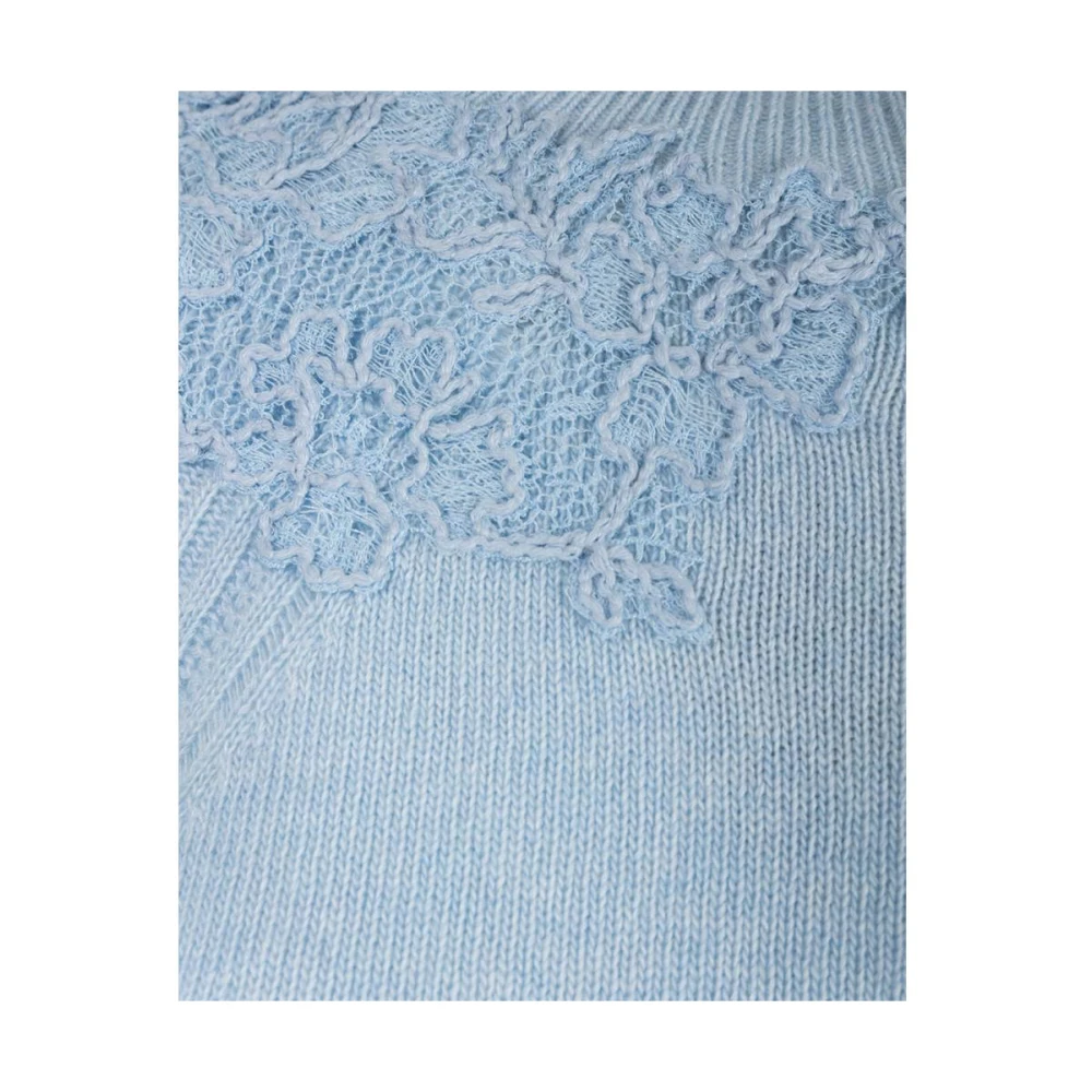 Ermanno Scervino Lange mouwen ronde hals top Blue Dames