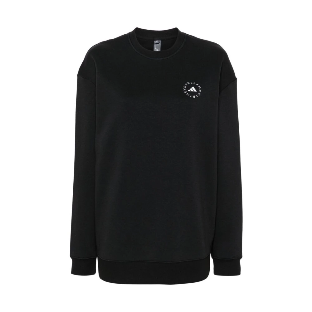 Adidas by stella mccartney Zwarte katoenmix logo sweatshirt Black Dames