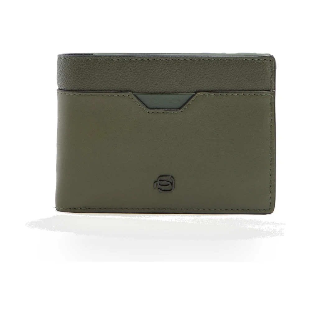 Piquadro Herr Grön Accessoarer One Size, Läder, Plånbok Med Uppfällbart Id-Fönster
