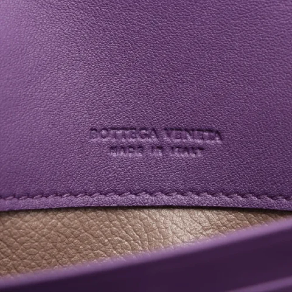Bottega Veneta Vintage Pre-owned Leather wallets Purple Dames