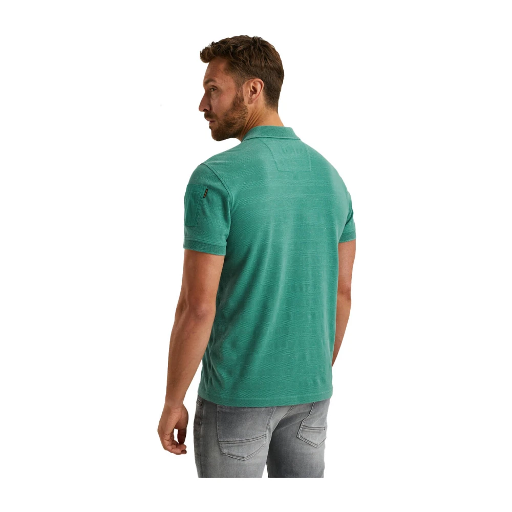 PME Legend Jacquard Piqué Korte Mouw Polo Green Heren