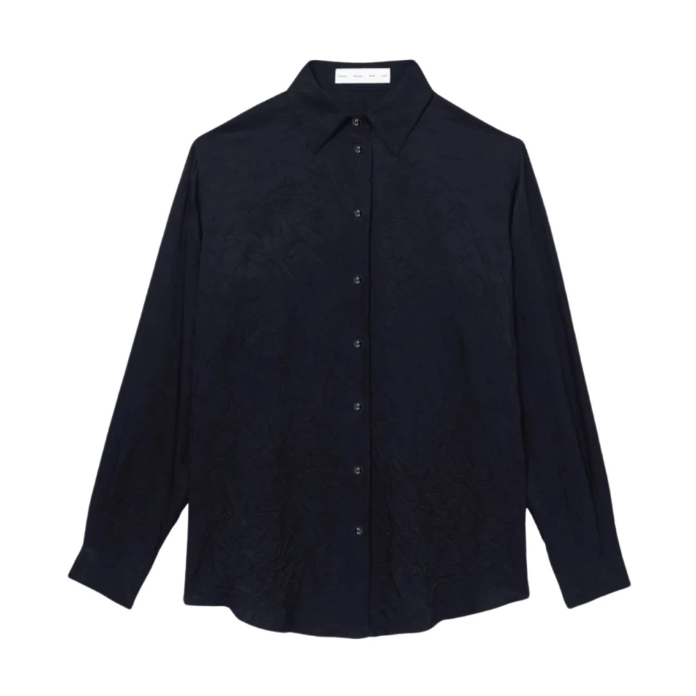 Proenza Schouler Gekreukelde Flou Hall Shirt Black Dames