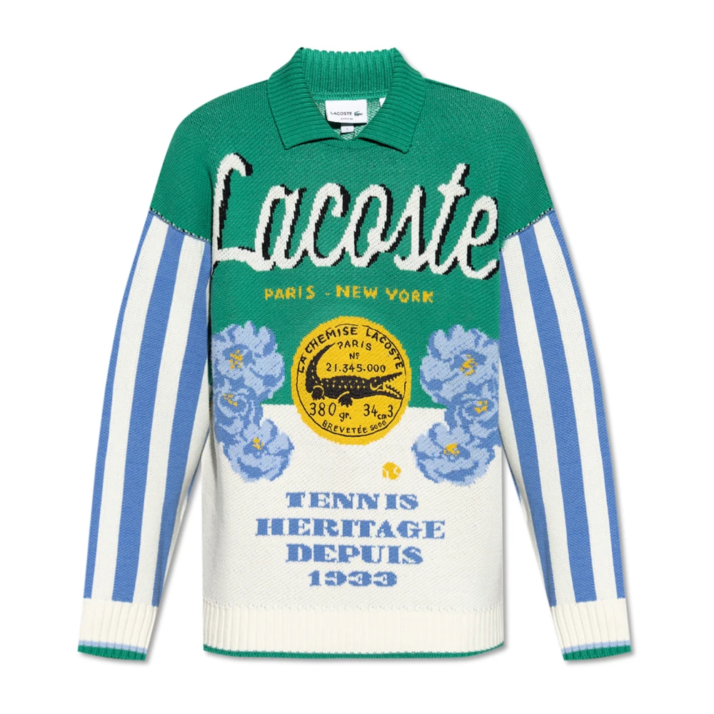 Lacoste Trui met wollen afwerking Multicolor Heren
