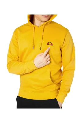 Gul hoodie med patchlogo