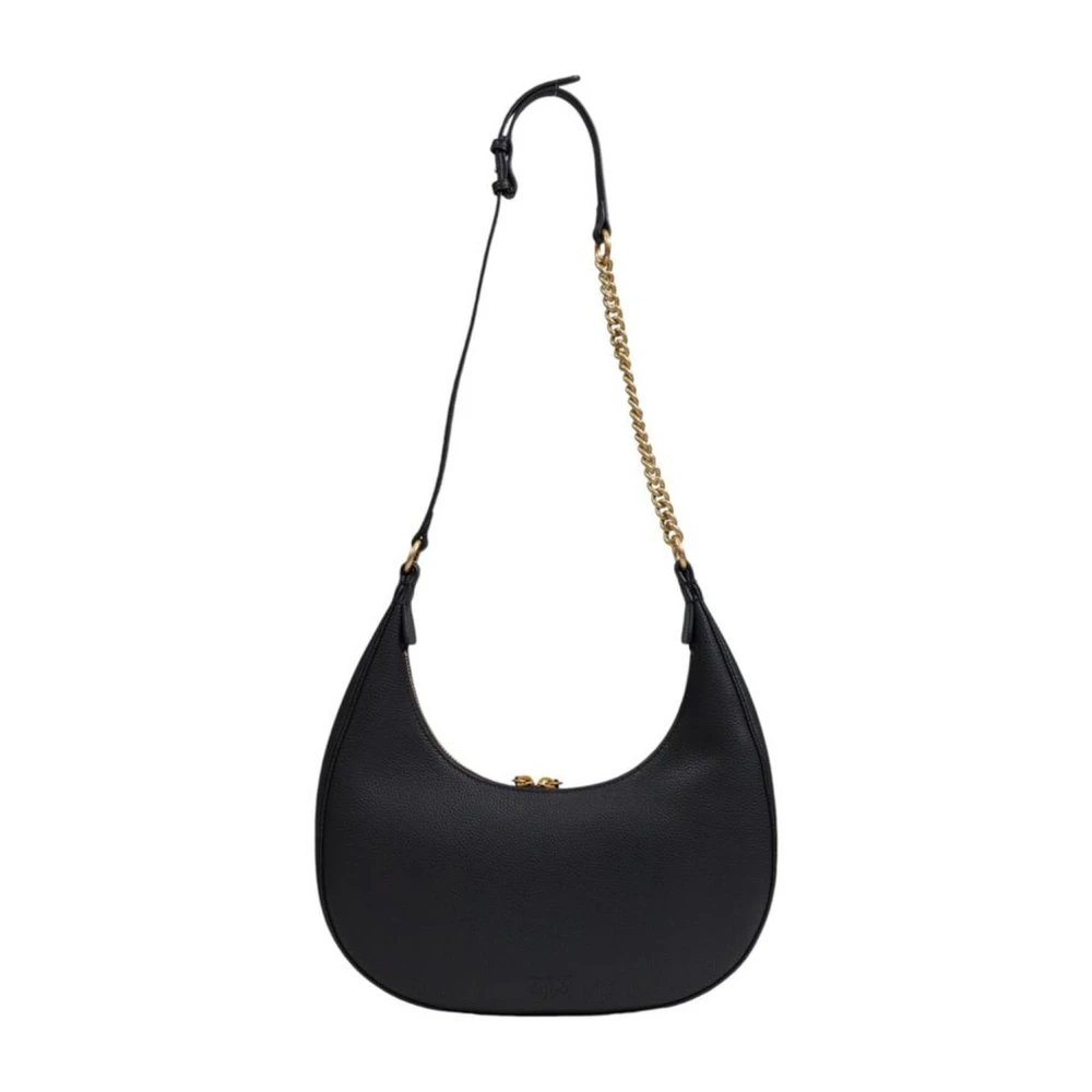 pinko Zwarte leren handtas Dames tassencollectie Black Dames