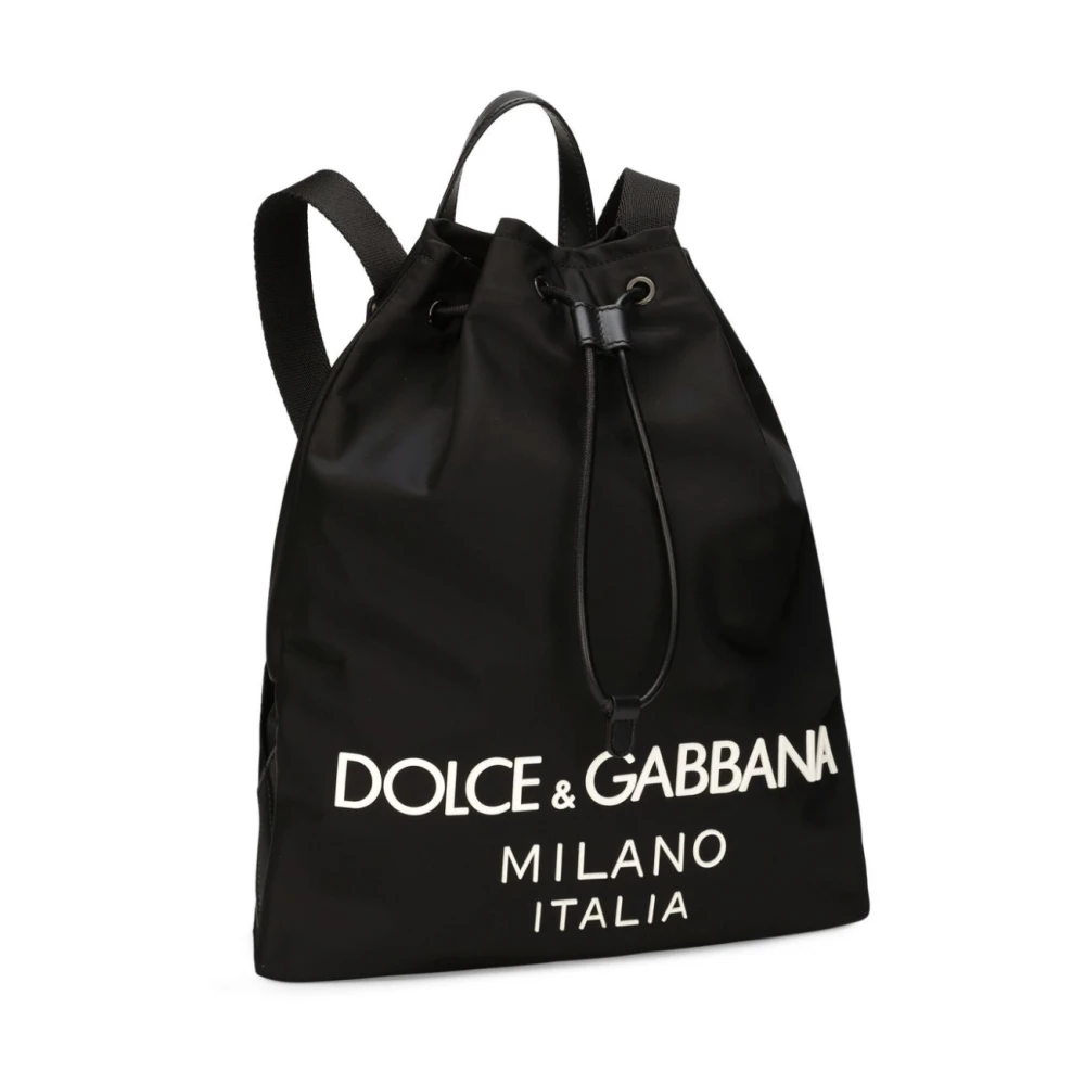 Dolce & Gabbana Zwarte Logo Bucket Rugzak Aw24 Black Heren