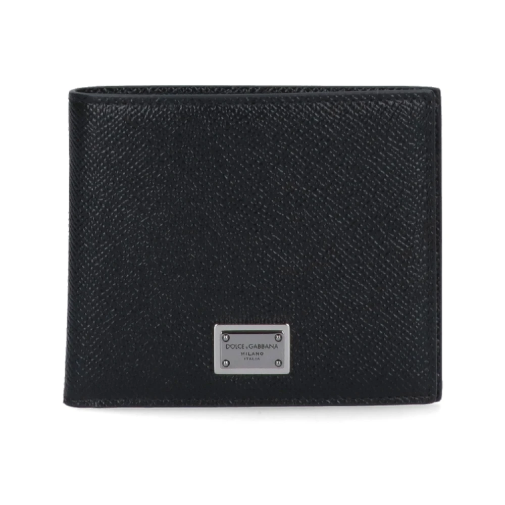 Dolce & Gabbana Mannelijk Zwart Accessoires Heren, One Size, Leer, E Bi-Fold Portemonnees