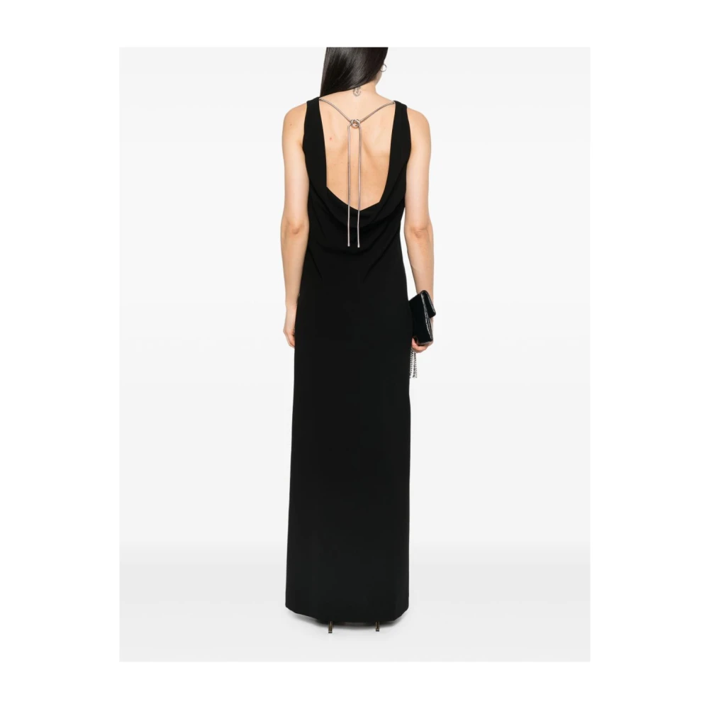 Max Mara Zwarte Pianoforte Jurk met Kettingdetail Black Dames