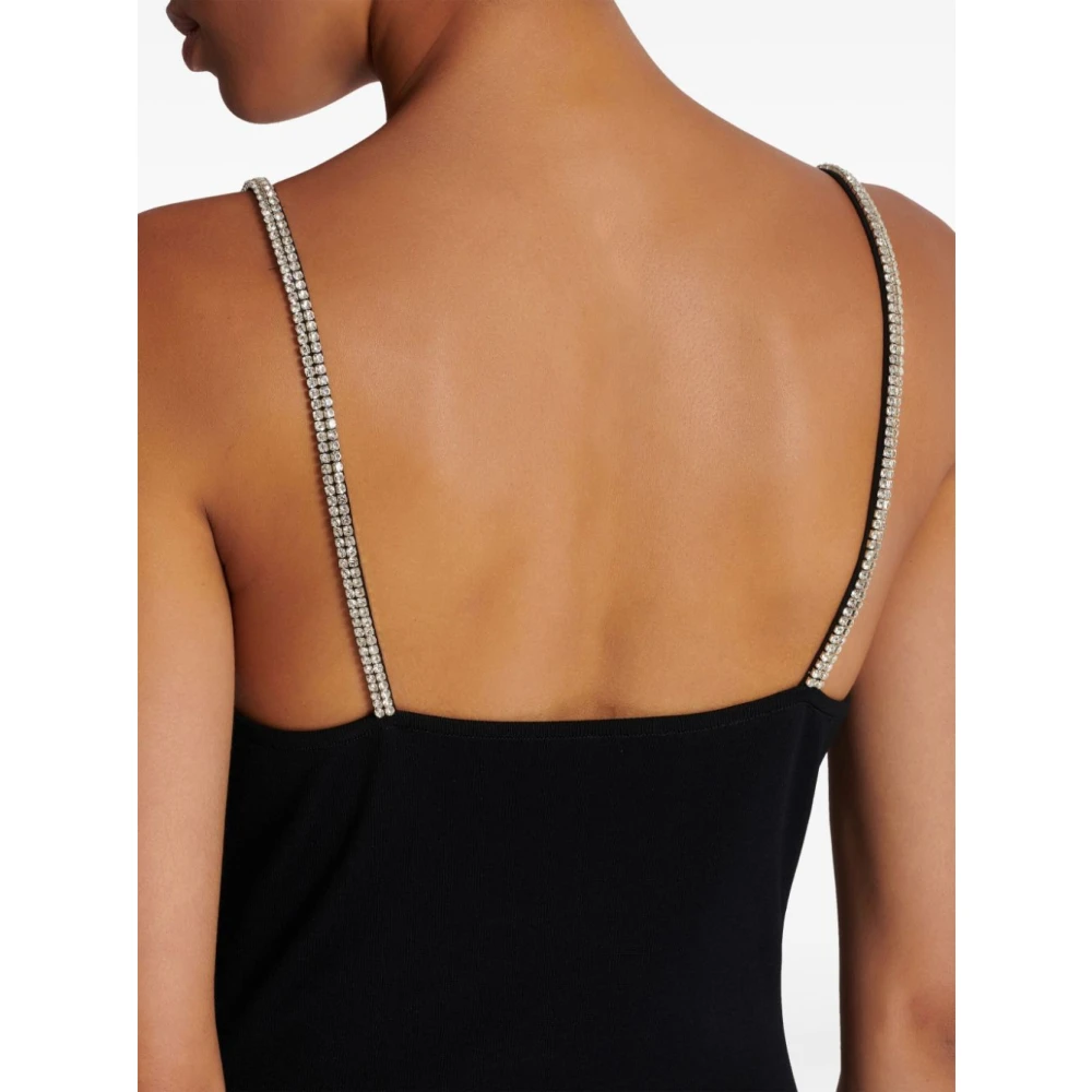 Balmain Zwarte Lange Jurk Black Dames