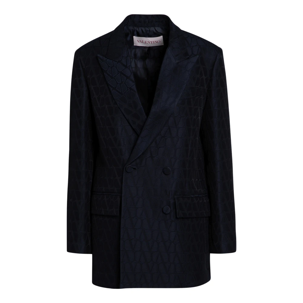 Valentino Garavani Dubbelborstig Jas Blue Dames