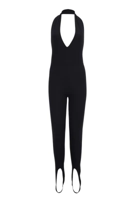 Svart Open-Back Jumpsuit