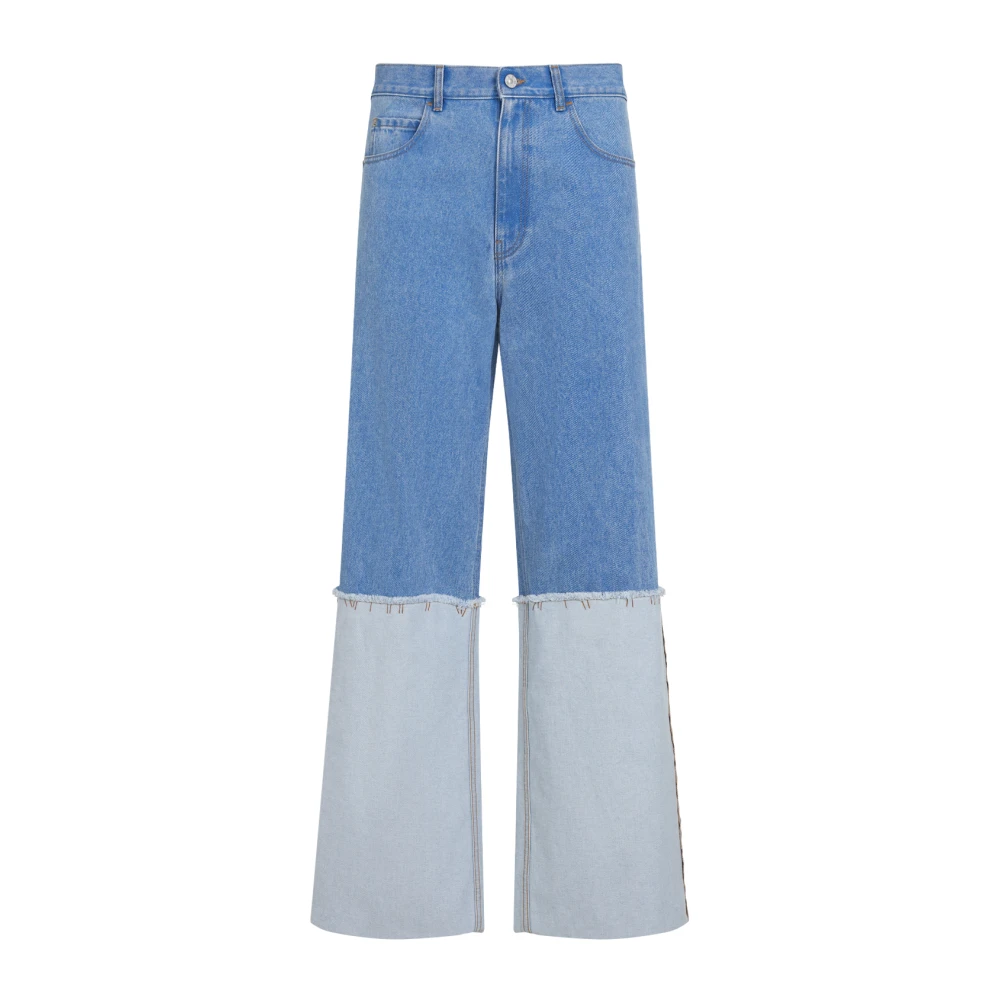 Marni Men's Blue Wide Jeans,, Cobalt Stylish Trousers W32