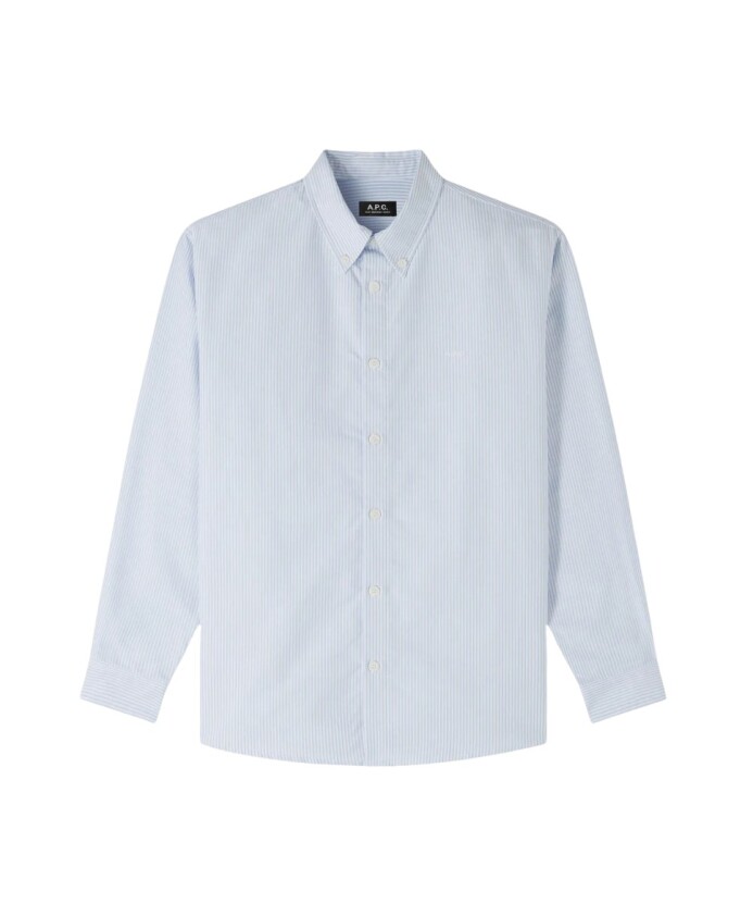 chemise-en-coton-a-rayures-bleues