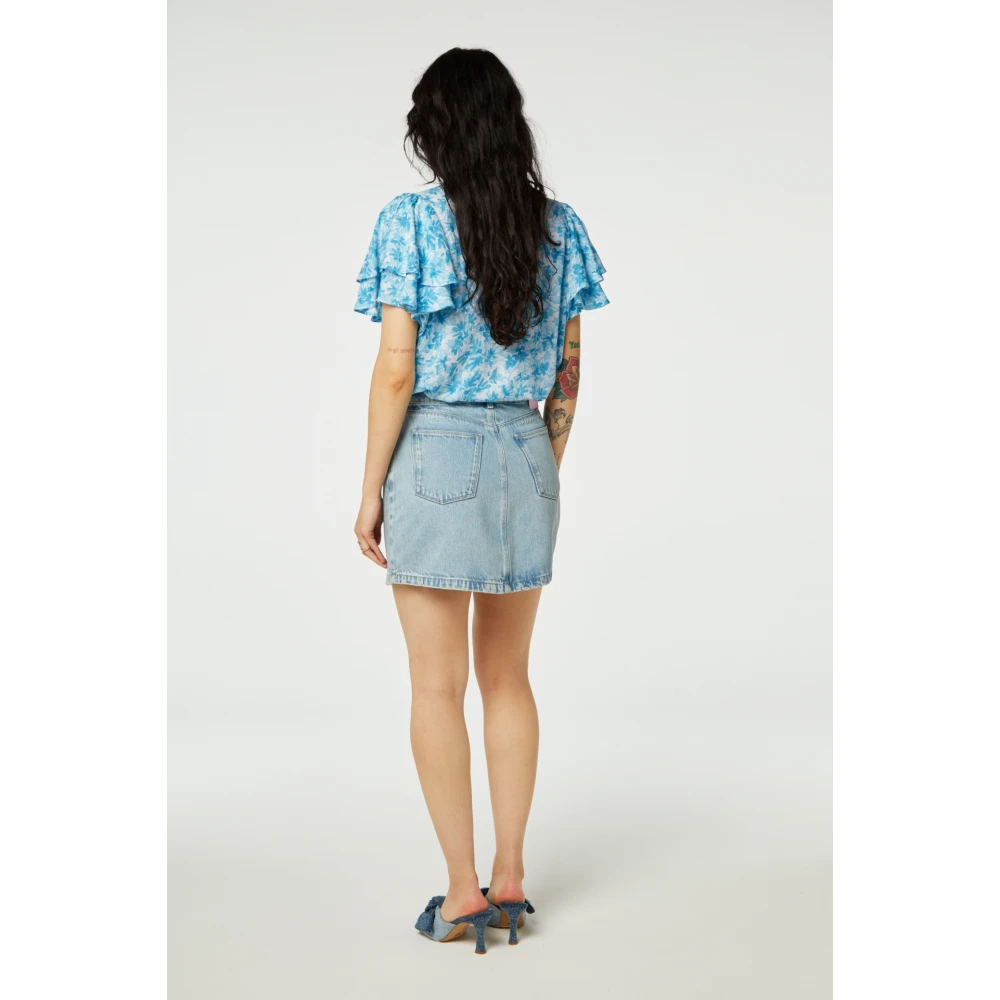 Fabienne Chapot Blouse met vlindermouwen Blue Dames