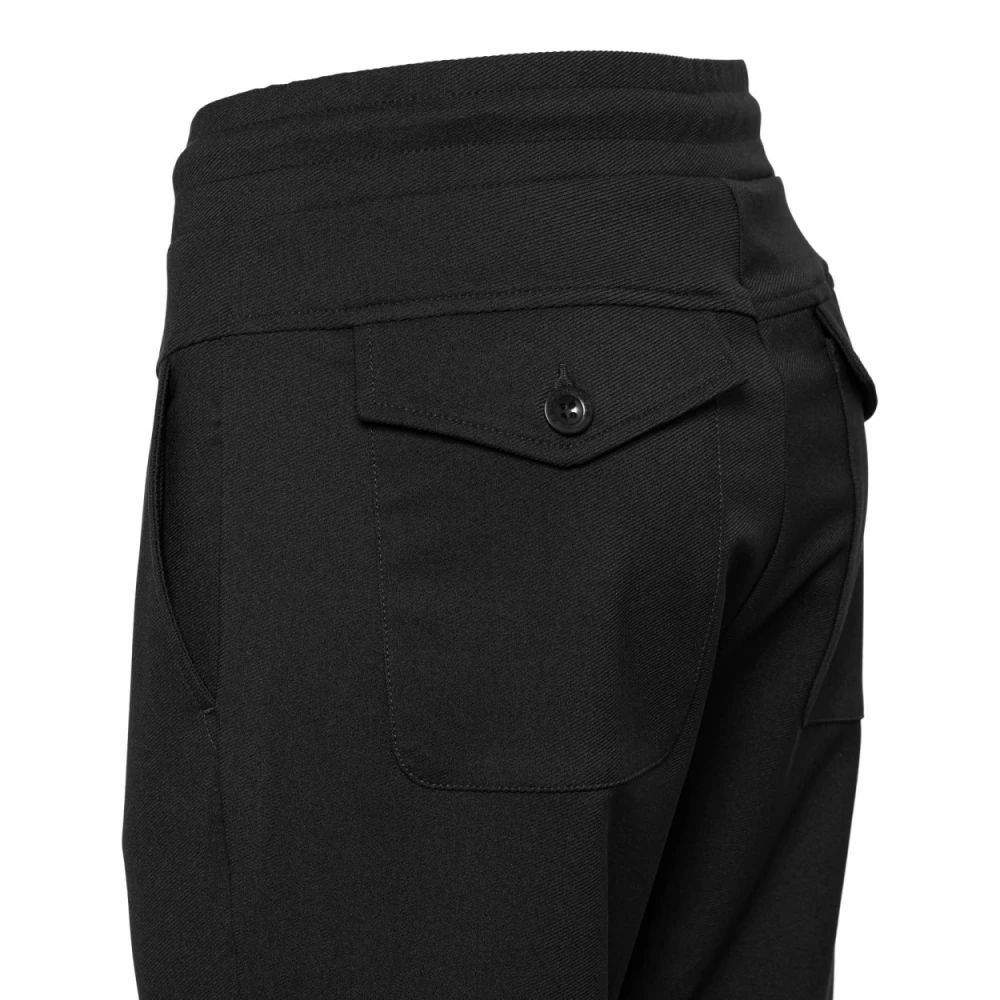 &Co Woman Twill Zwarte Broek met Details Black Dames