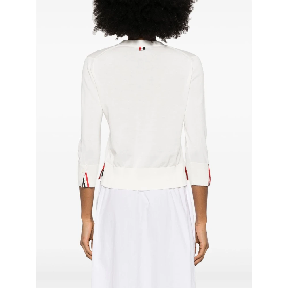 Thom Browne Witte Sweater met Handtekeningdetails White Dames