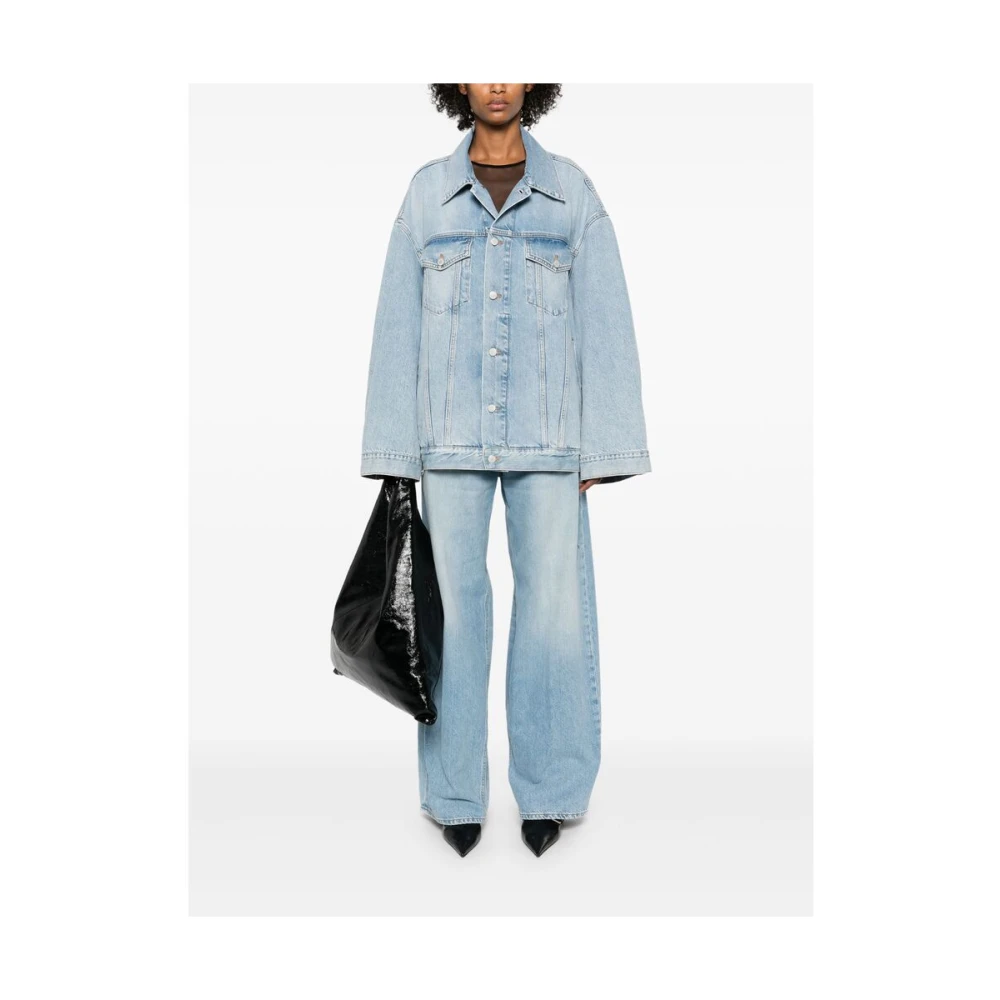 Haikure Aqua Blue Button Fly Jeans Blue Dames
