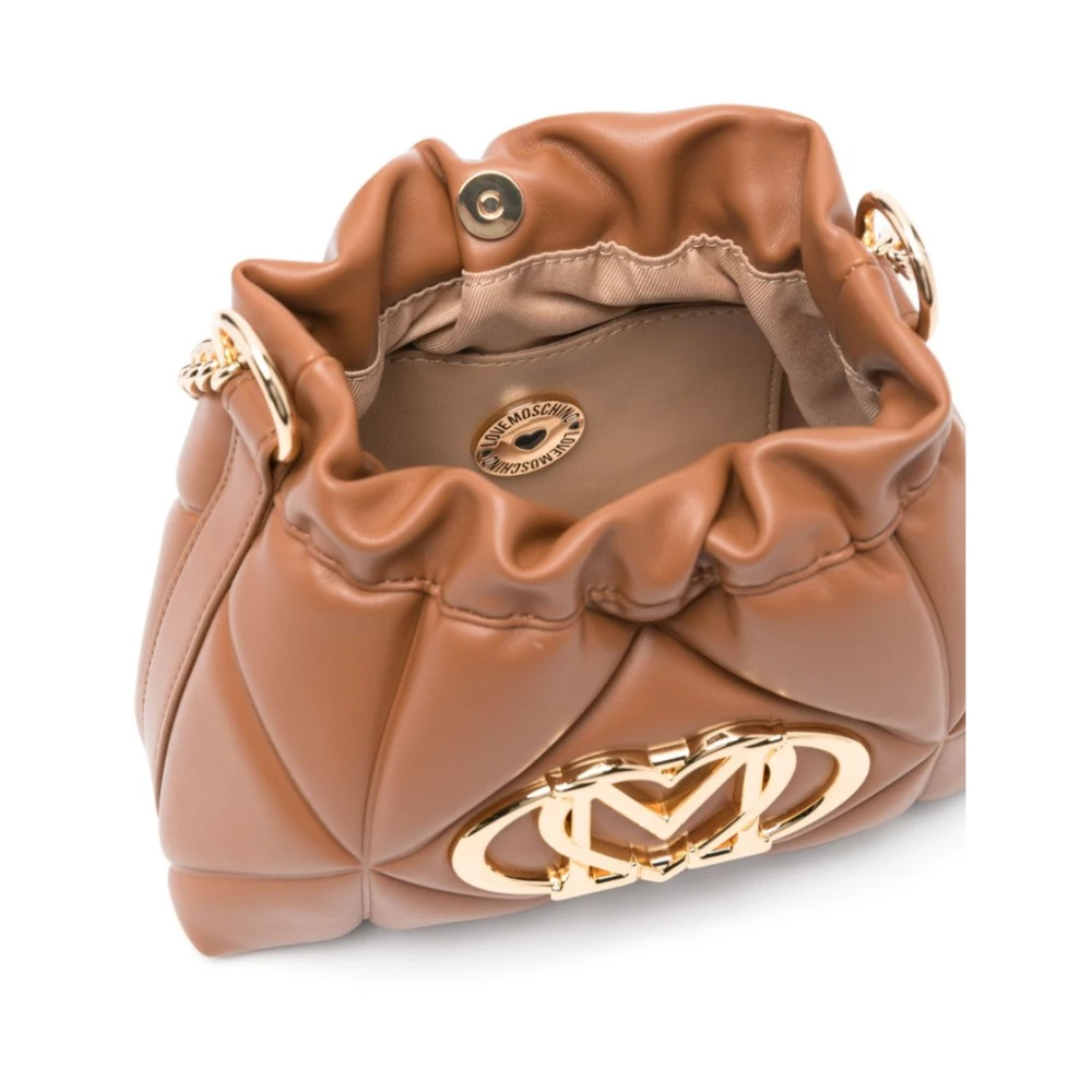 Love Moschino Kameelbruine Ketting-Link Schoudertas Brown Dames