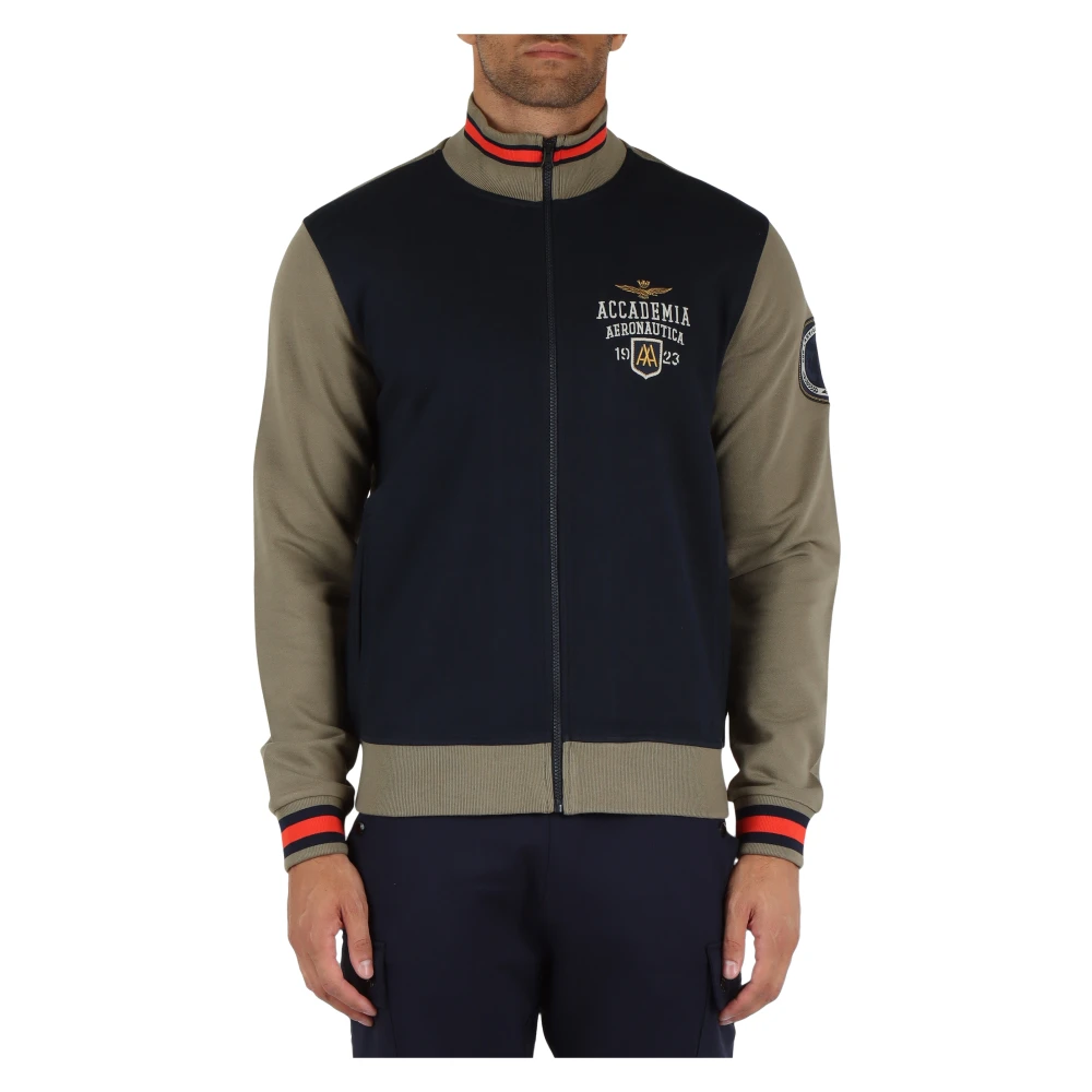Aeronautica militare Regular Fit Katoen Zip Sweater Blue Heren