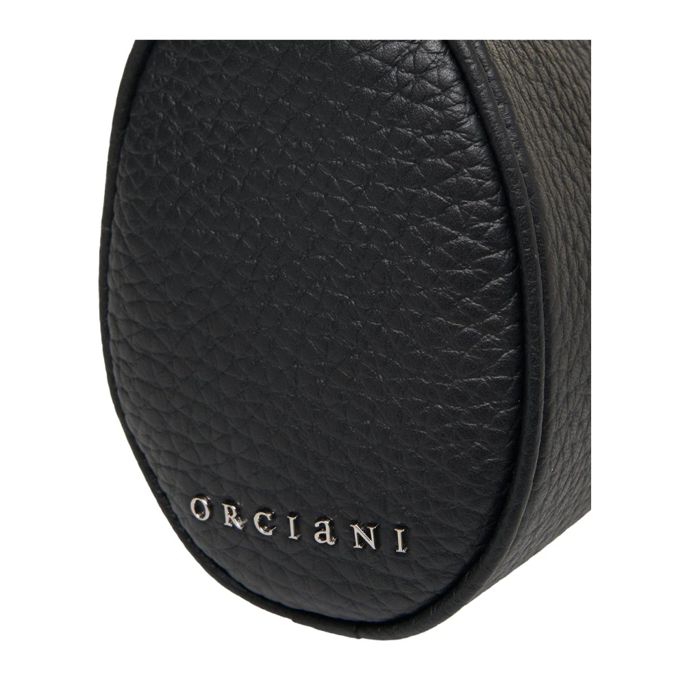 Orciani Zwarte Leren Schoudertas Black Dames