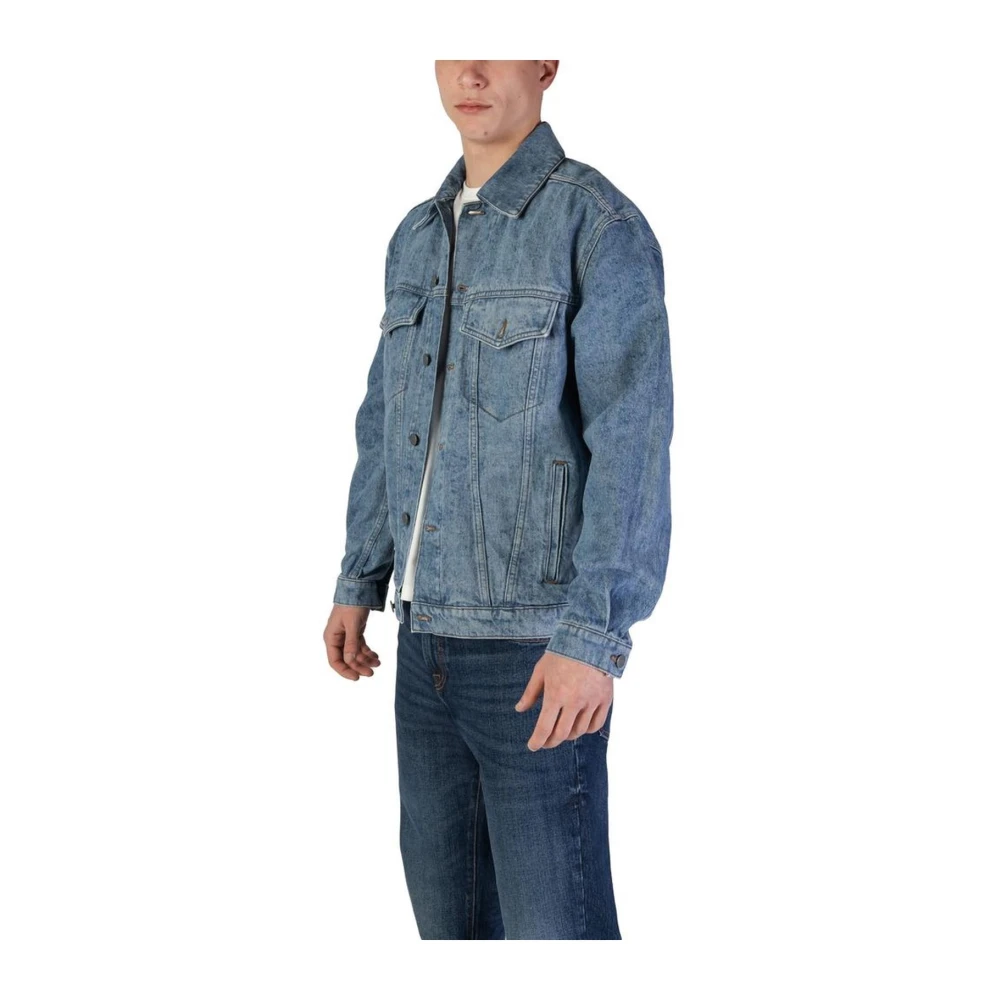 Hugo Boss Lichtblauwe Katoenen Jas Herfst Winter Collectie Blue Heren