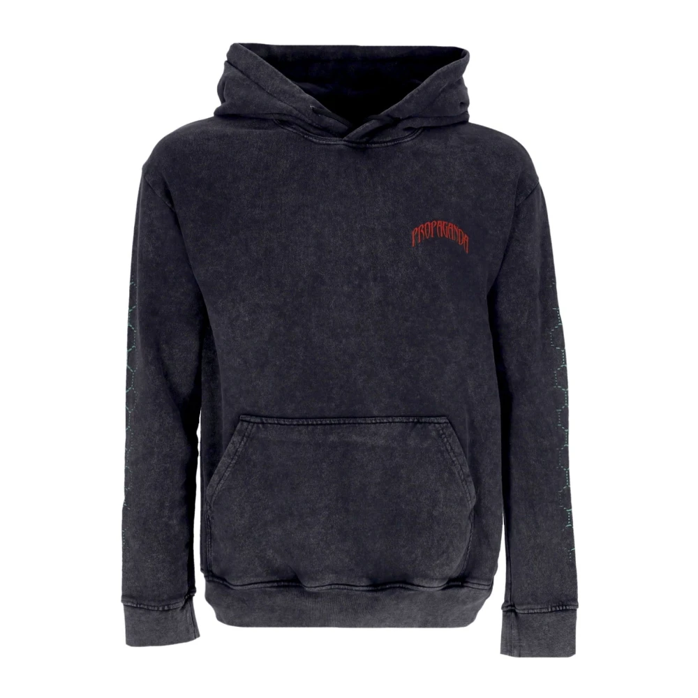 Propaganda Triangle Sting Hoodie Stone Washed Black Heren