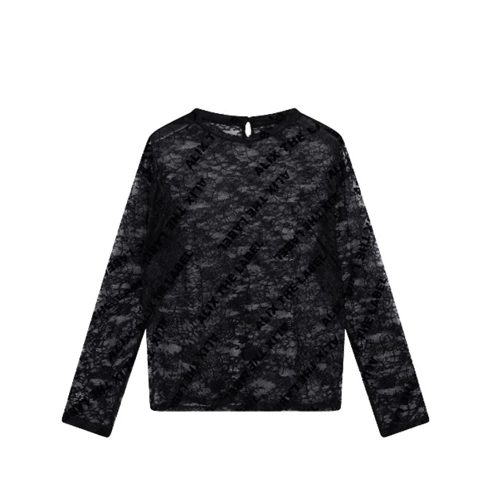 Alix The Label Kanten Longsleeve Top Black Dames