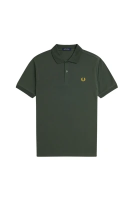 Grön Bomull Logo Polo Skjorta