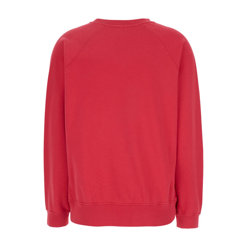 Semicouture Fuchsia Logo Crewneck Sweatshirt Katoen Vrouw Pink Dames