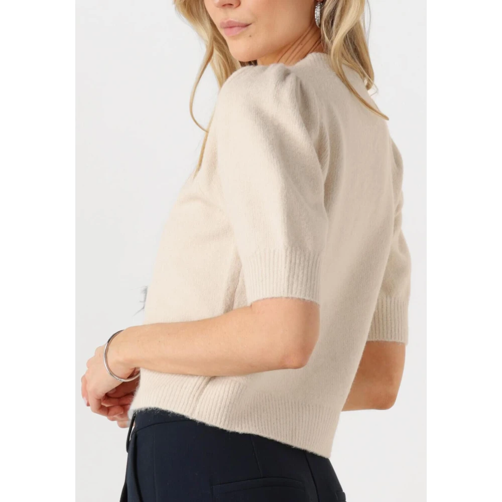 NEO NOIR Elegante witte gebreide cardigan Trudy Deco Beige Dames