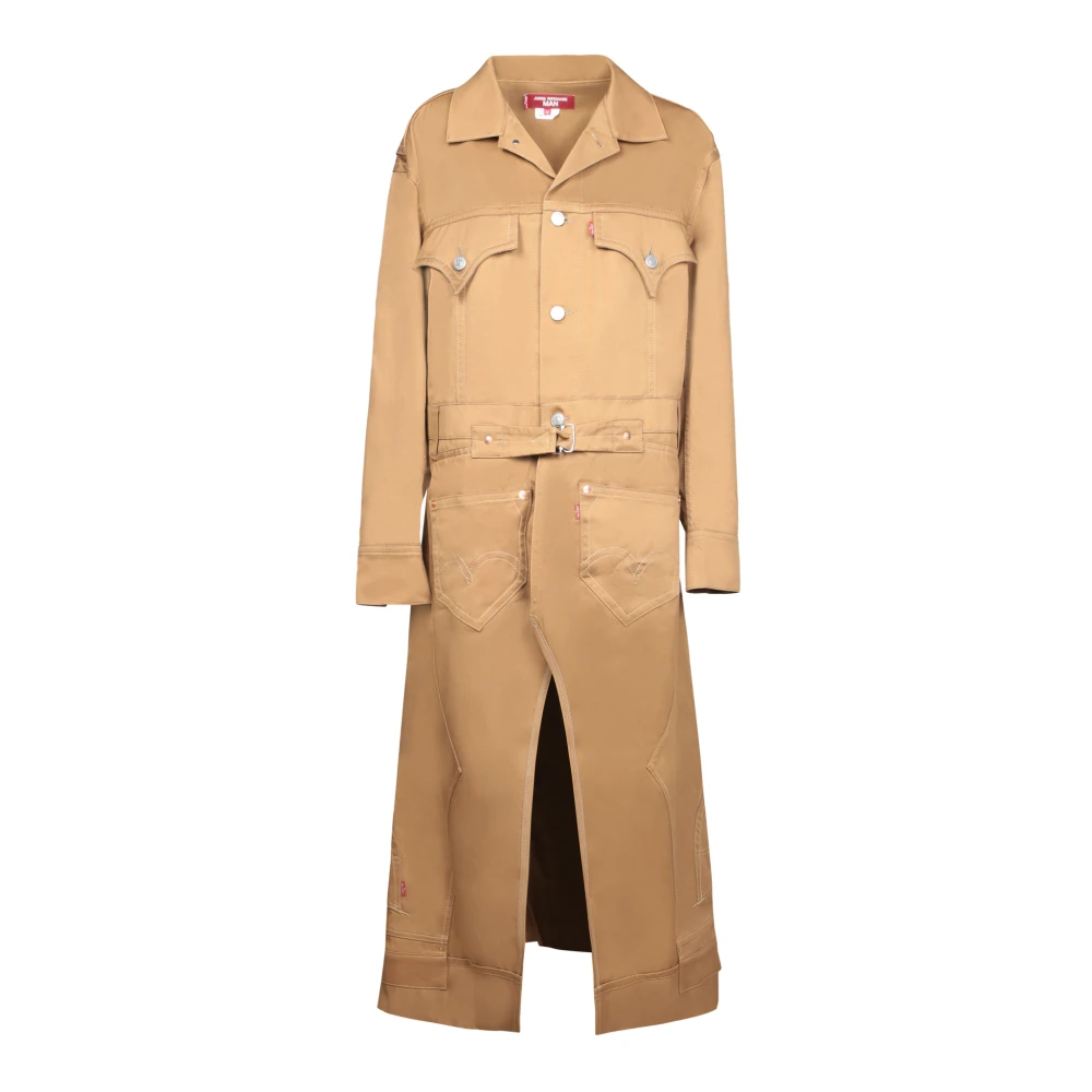 Junya Watanabe Neutrale Beige Lange Utility Jas Beige Heren