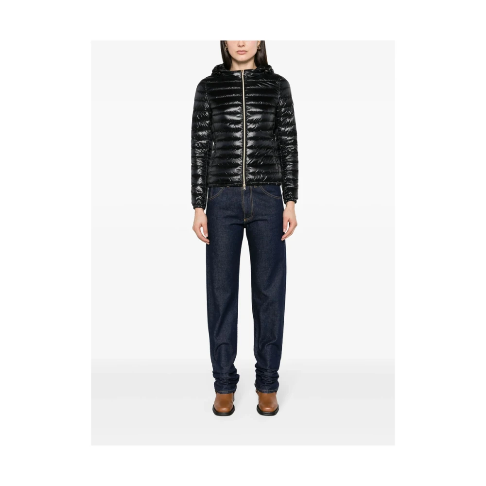 Herno Gewatteerd Jack met Afneembare Capuchon Black Dames