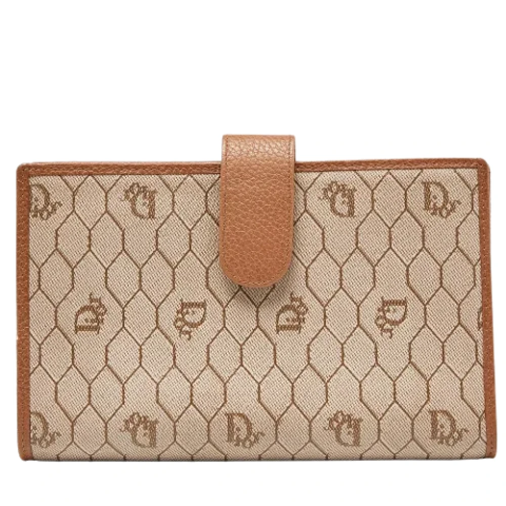 Dior Vintage Pre-owned Leather travel-bags Beige Dames