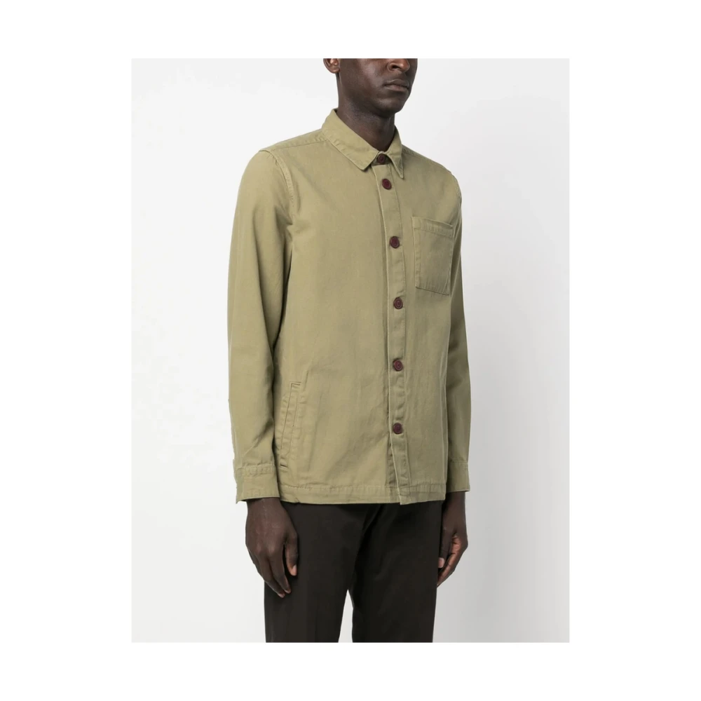 Barbour Olijfgroen Katoenen Overhemd met Logopatch Green Heren