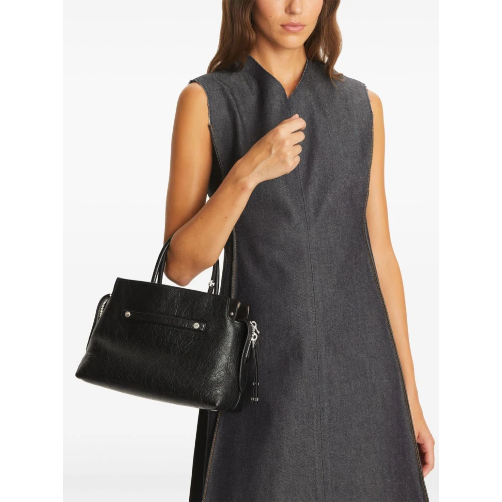 TORY BURCH Zwarte Leren Schoudertas Met Nieten Black Dames