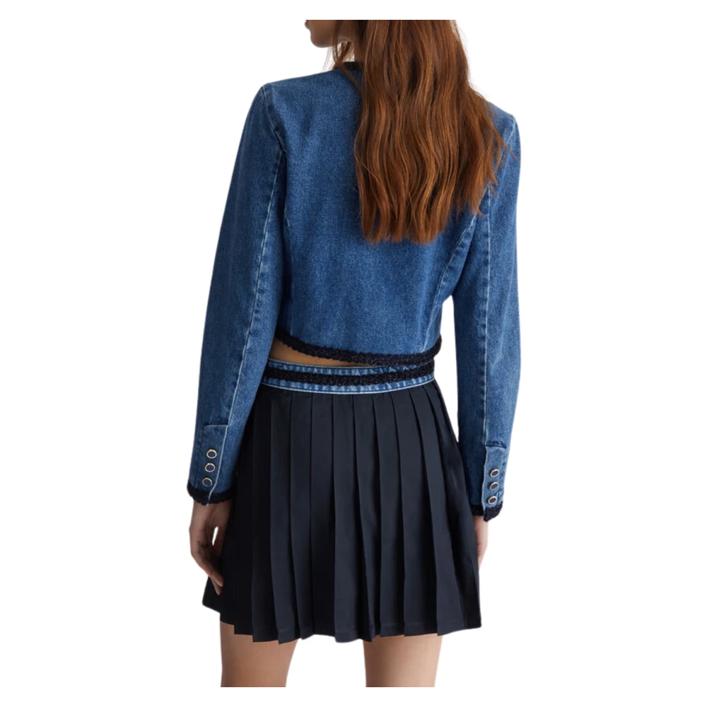 Liu Jo Denim Cropped Jacks met Profielen Blue Dames