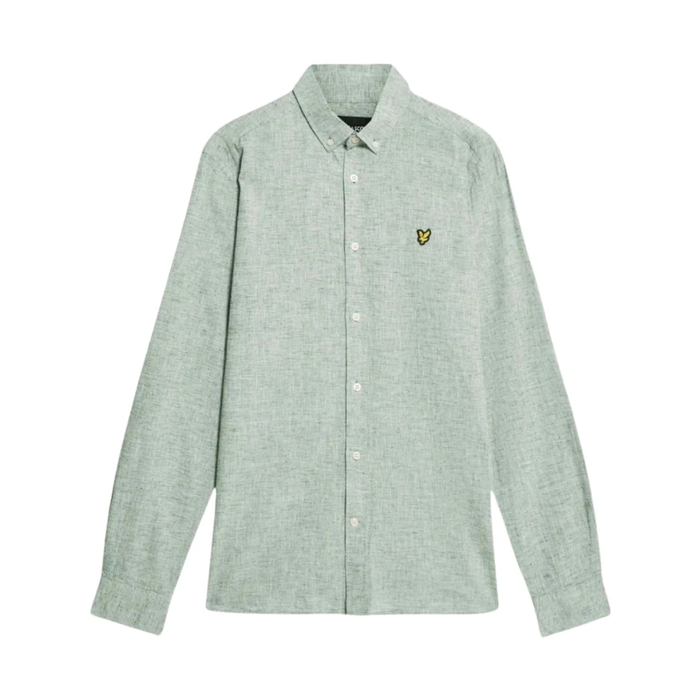 Lyle & Scott Uomo Verde Camicia Oxford Blend - Immagine 2