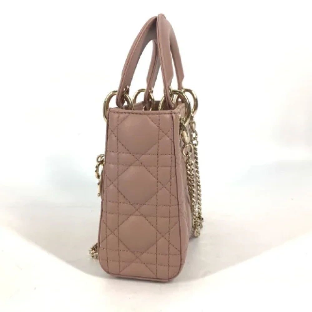 Dior Vintage Pre-owned Leather dior-bags Beige Dames