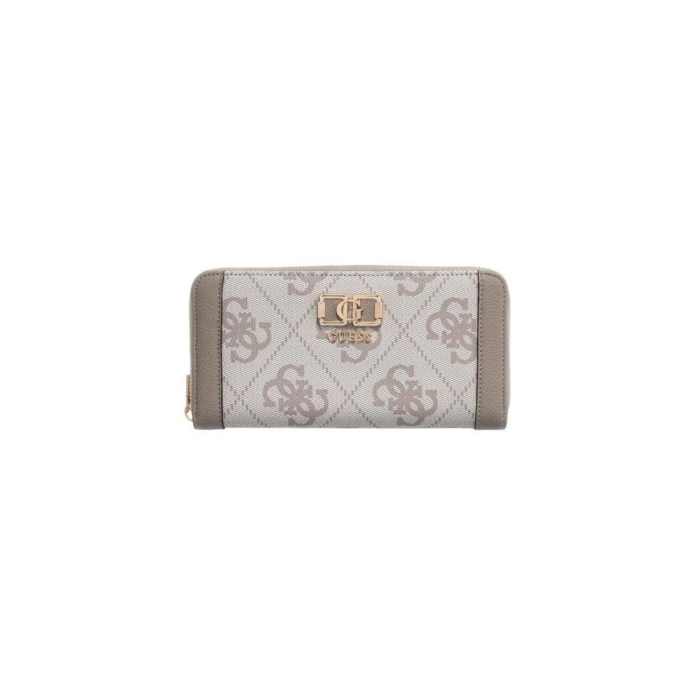 Guess Women's Gray Zip-Around Wallet With Inside Compartments