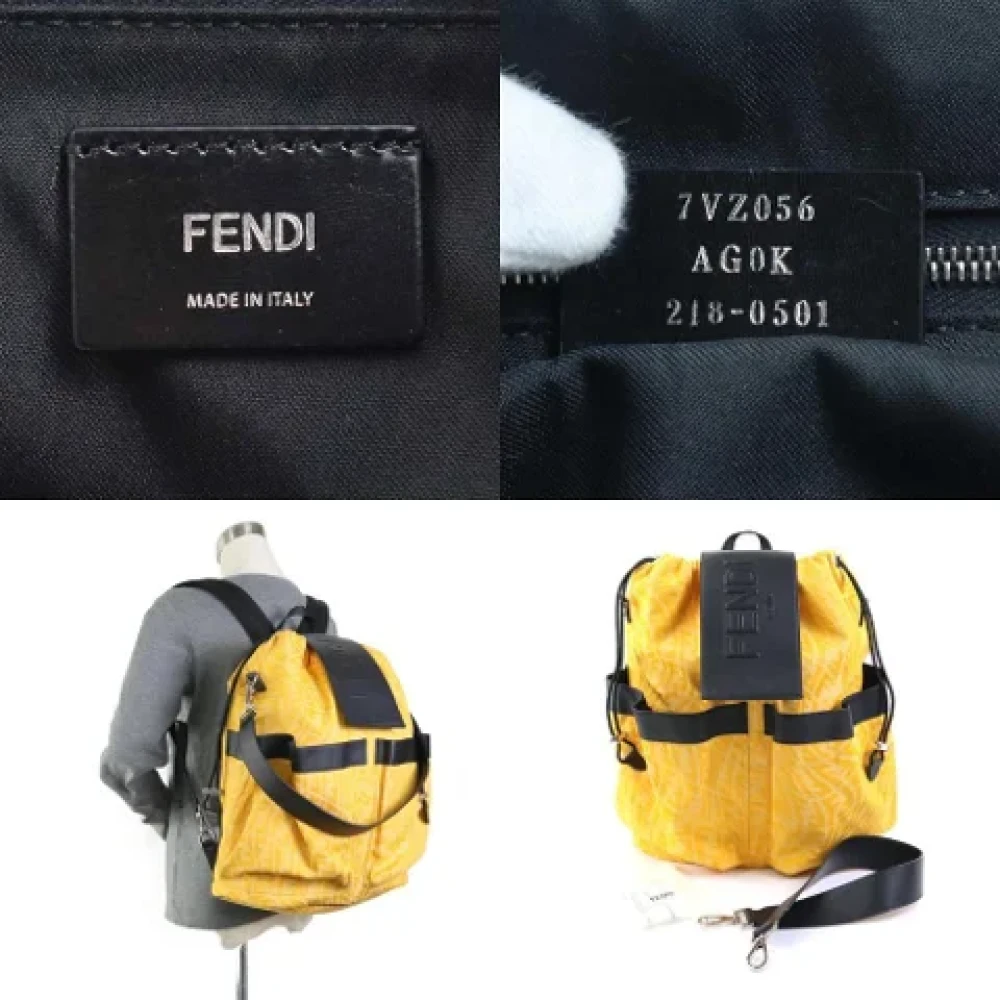 Fendi Vintage Pre-owned Canvas backpacks Yellow Dames