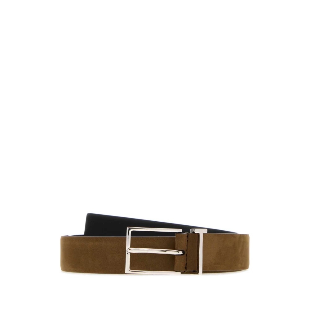 Tom Ford Men's Brown Belts, 105 Cm, Natural Nubuck T Loop Belt 28 Mm