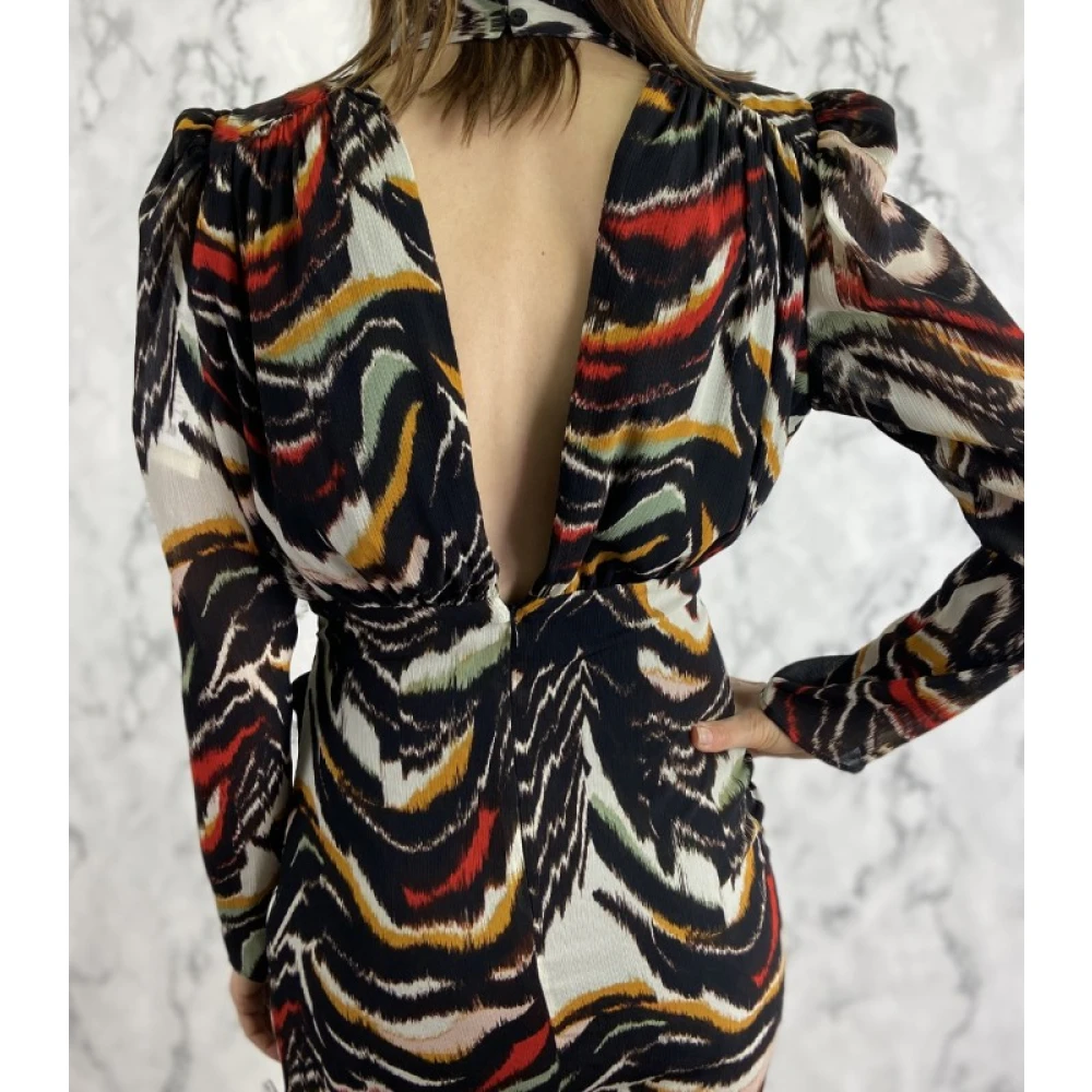 BA&SH Gedrukte jurk met open rug Black Dames