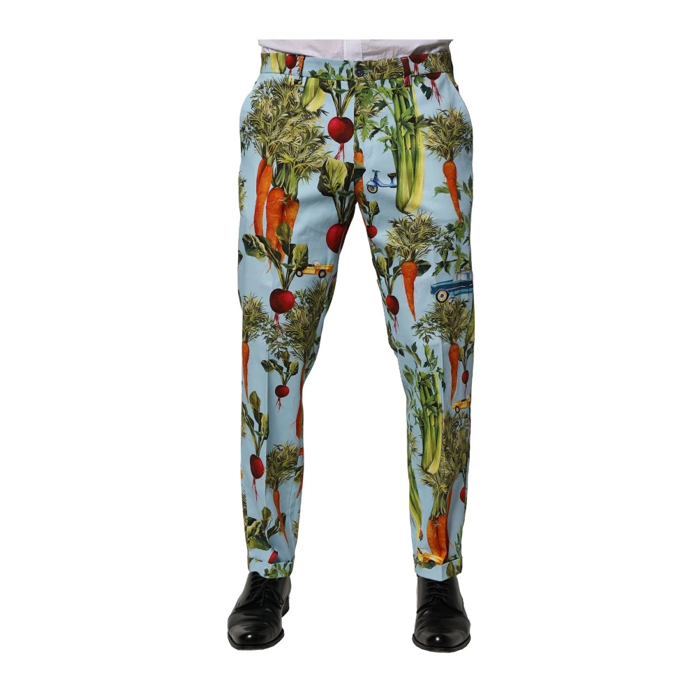 Dolce & Gabbana Men's Multicolor Tapered Trousers - Slim-Fit Trousers - Xs - Trousers