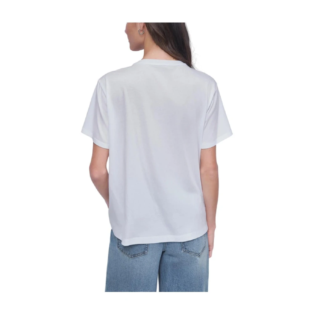 DKNY Subway Rhinestone T-shirt White Dames