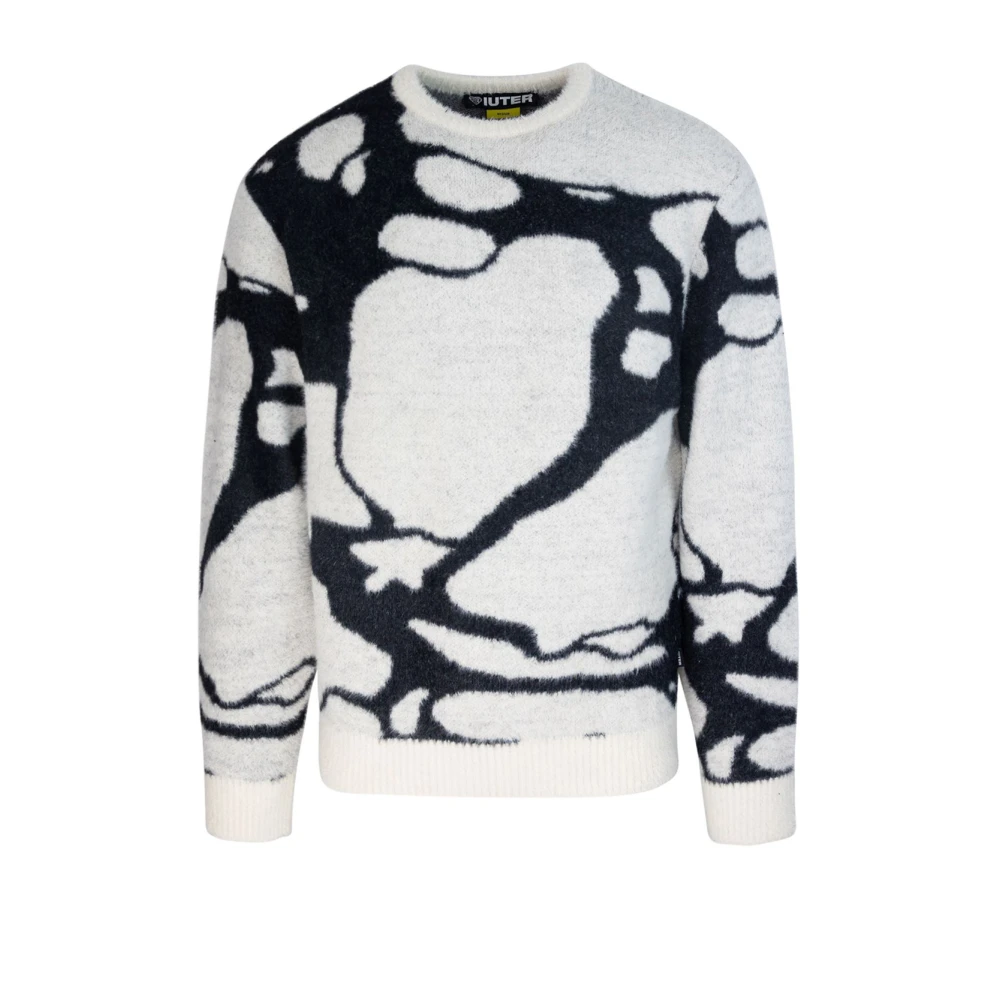 Iuter Witte Sweater Regular Fit Katoen Acryl White Heren