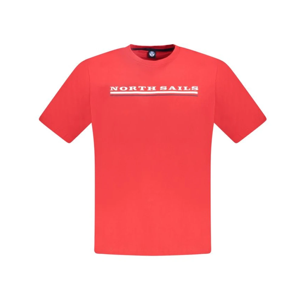 North Sails Mannelijk Rood Tops Heren, Xl, Katoen, T-Shirt Met Korte Mouwen